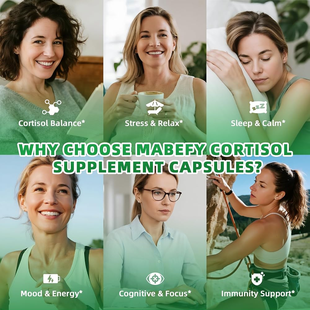 MABEFY Cortisol Support Supplement for Women & Men - 60 Capsules - image 5
