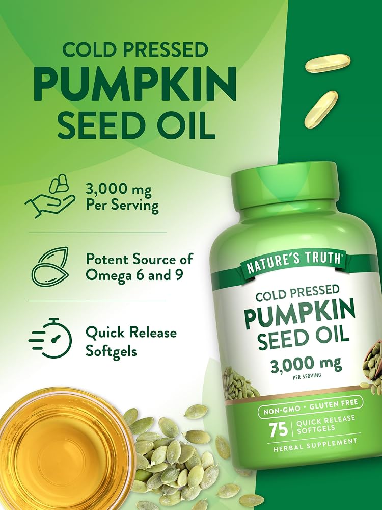 Nature's Truth Pumpkin Seed Oil 3000mg - 75 Softgels - image 5