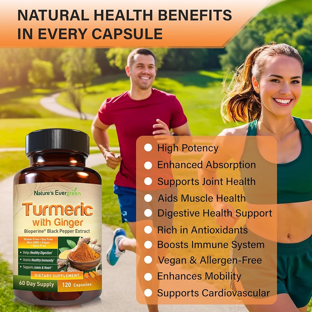 Nature's Evergreen Turmeric Ginger Joint Support - 90 Capsules - image 5