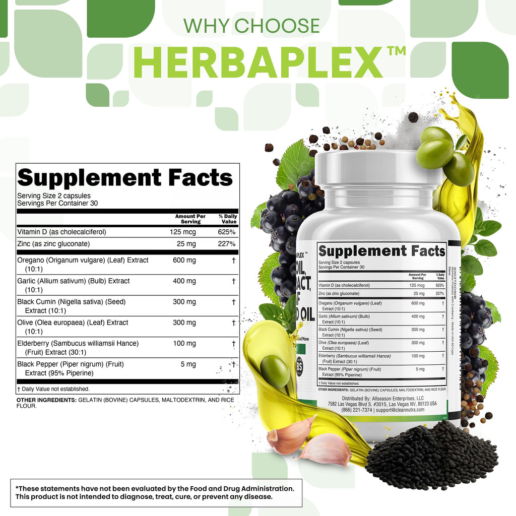 Clean Nutraceuticals Oregano Oil Immune Support - 60 Capsules - image 5