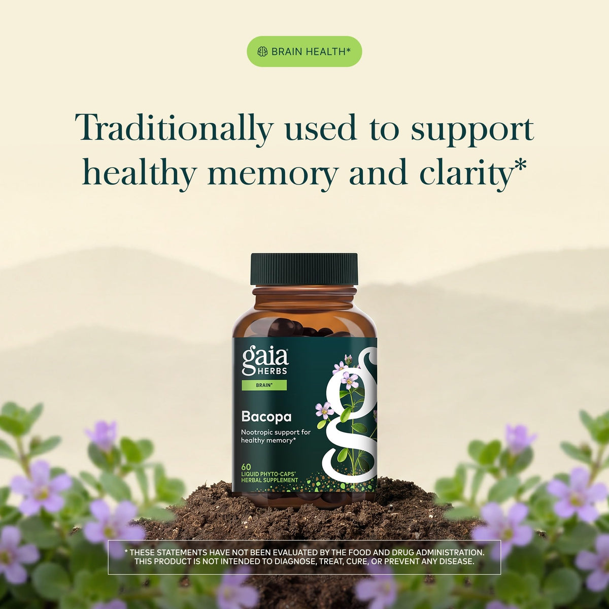 Gaia Herbs Bacopa Nootropic Support - 60 Vegan Capsules - image 3