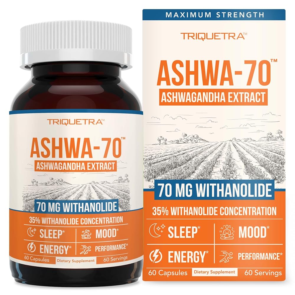 Triquetra Health Ashwa-70 Ashwagandha Extract 35% Withanolides - 60 Capsules