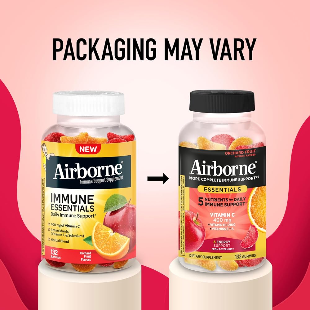 Airborne Immune Essentials Gummies Orchard Fruit - 132 Count - image 7