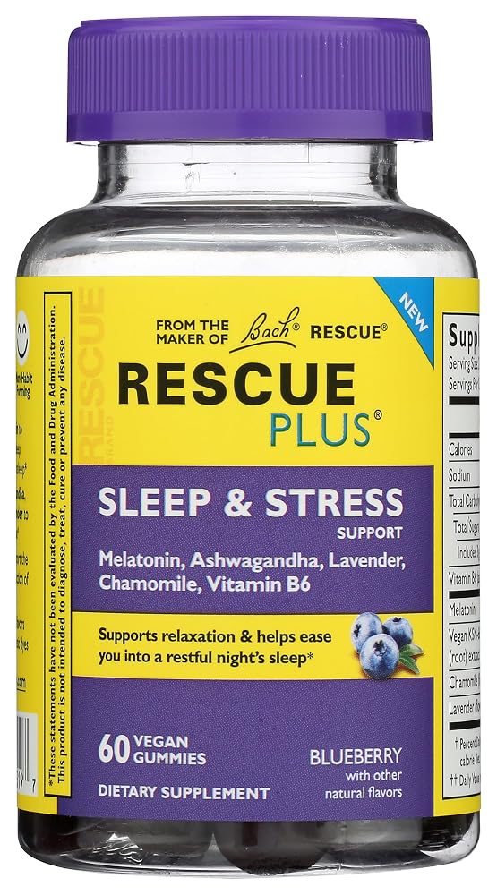RESCUE Sleep & Stress Support Gummies with Melatonin - 180 Gummies