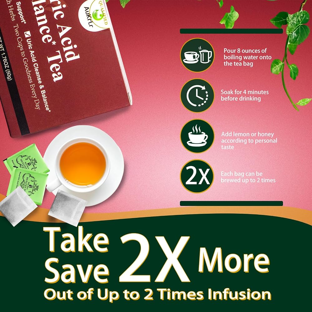 AuKrLr Uric Acid Balance Herbal Tea - 20 Teabags - image 4