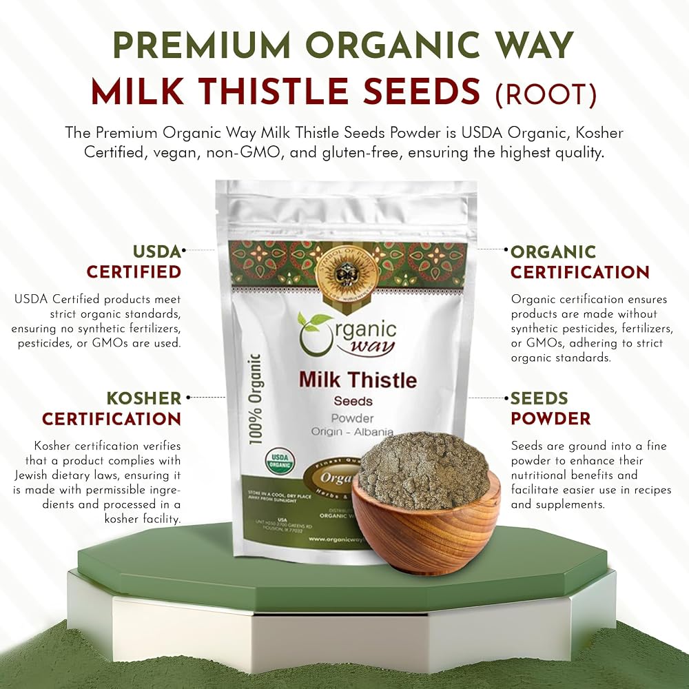 Organic Way Milk Thistle Seeds Powder (Silybum Marianum)