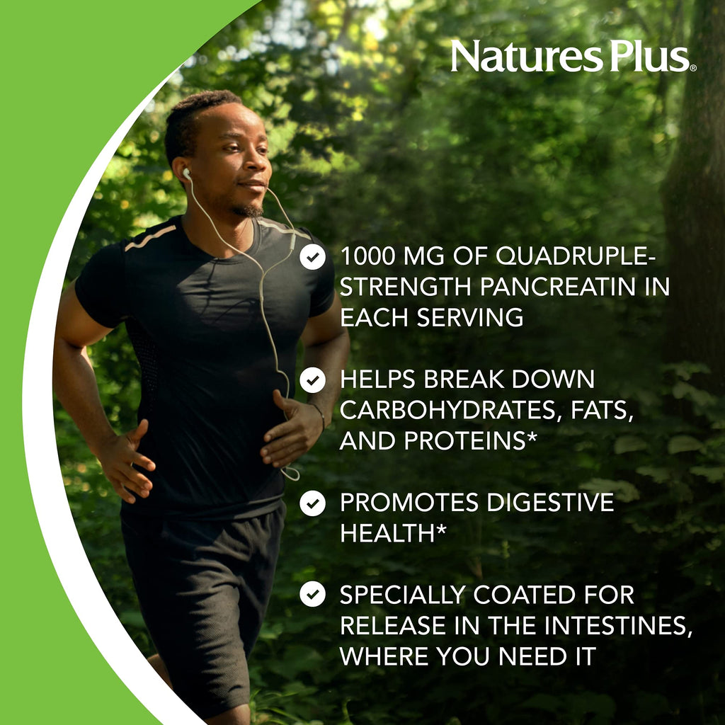 NaturesPlus Pancreatin 1000 mg Digestive Enzyme - 60 Tablets - image 4