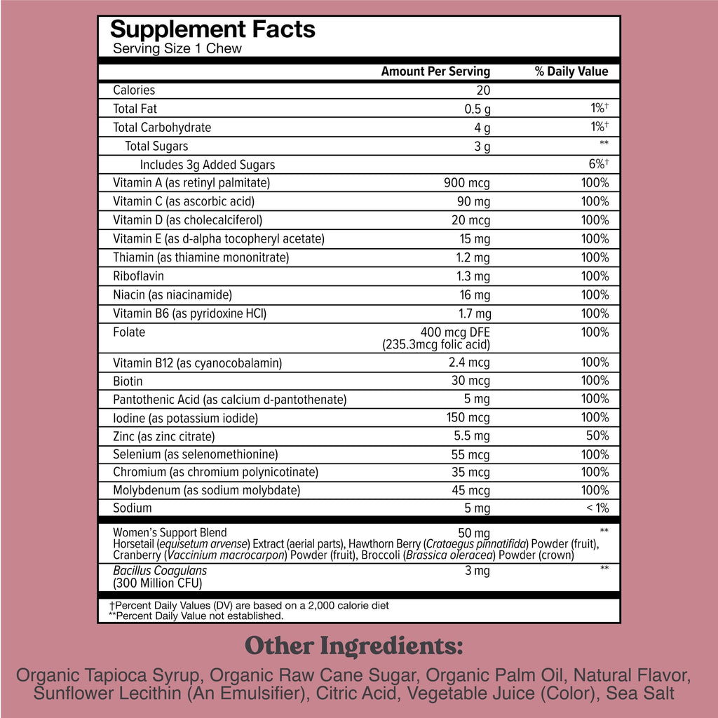 CHEWSY Women's Multivitamin Chews Immune & Energy Support - 30 Count - image 2