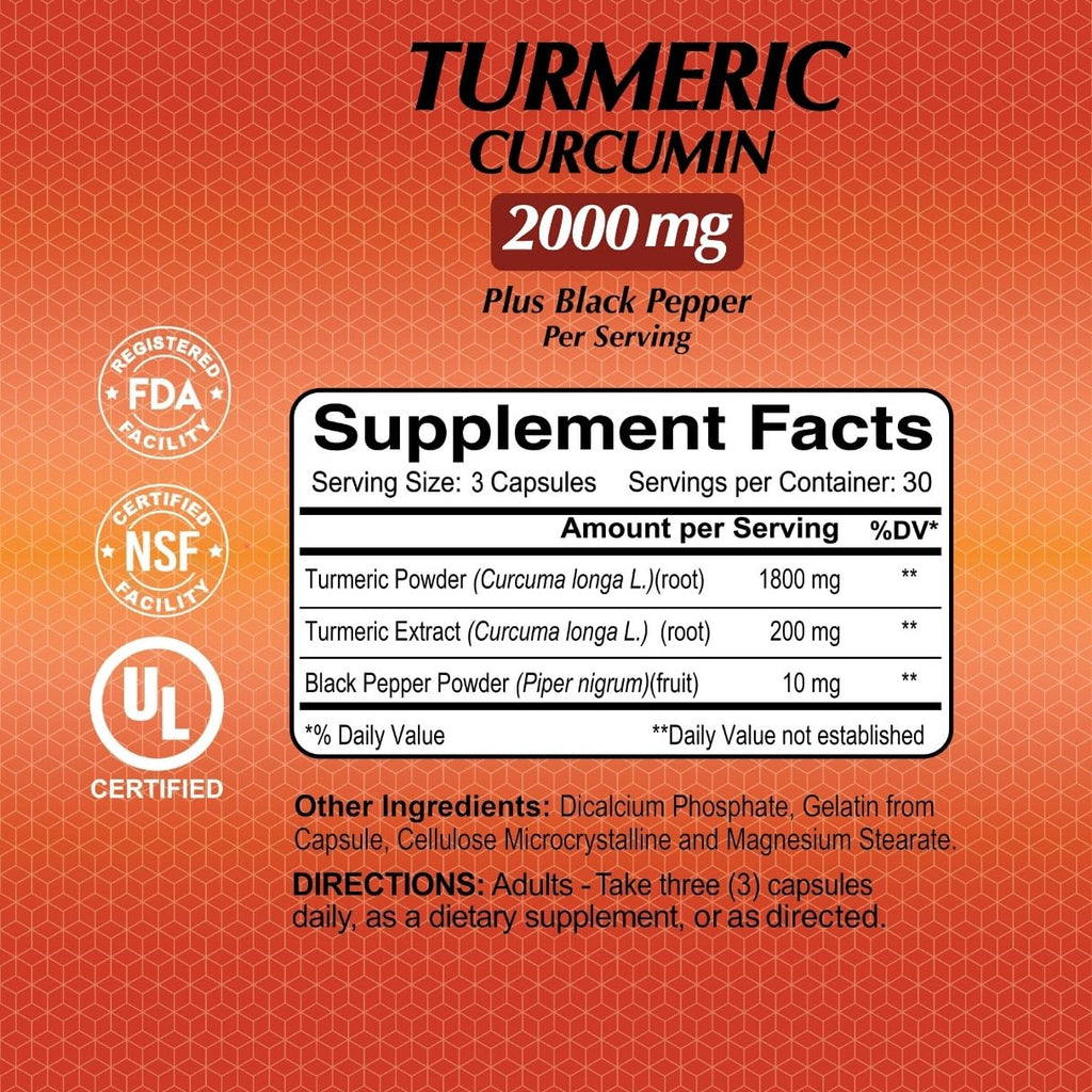 ALFA VITAMINS Curcumin Turmeric with Black Pepper Joint Support - 90 Capsules - image 4