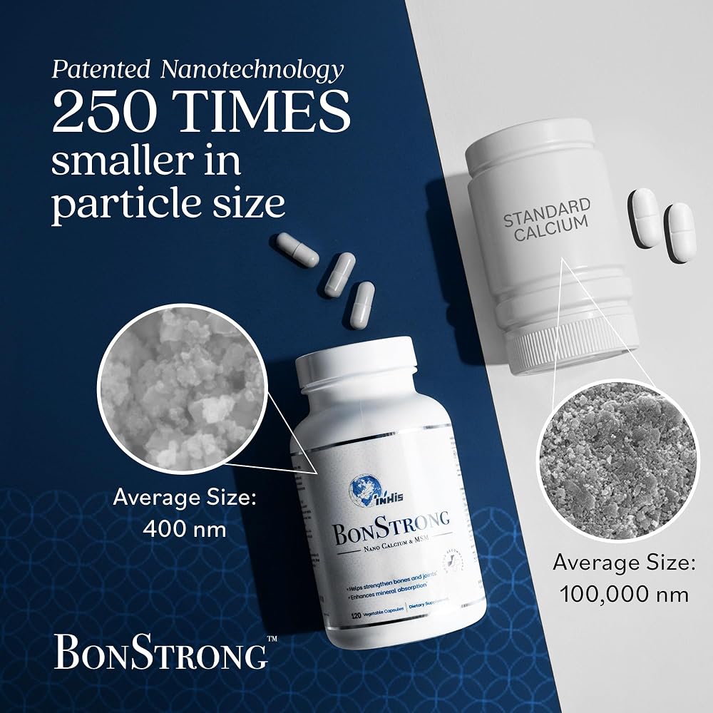 BonStrong Nano Calcium Supplement with MSM Bone Support - 120 Capsules - image 3