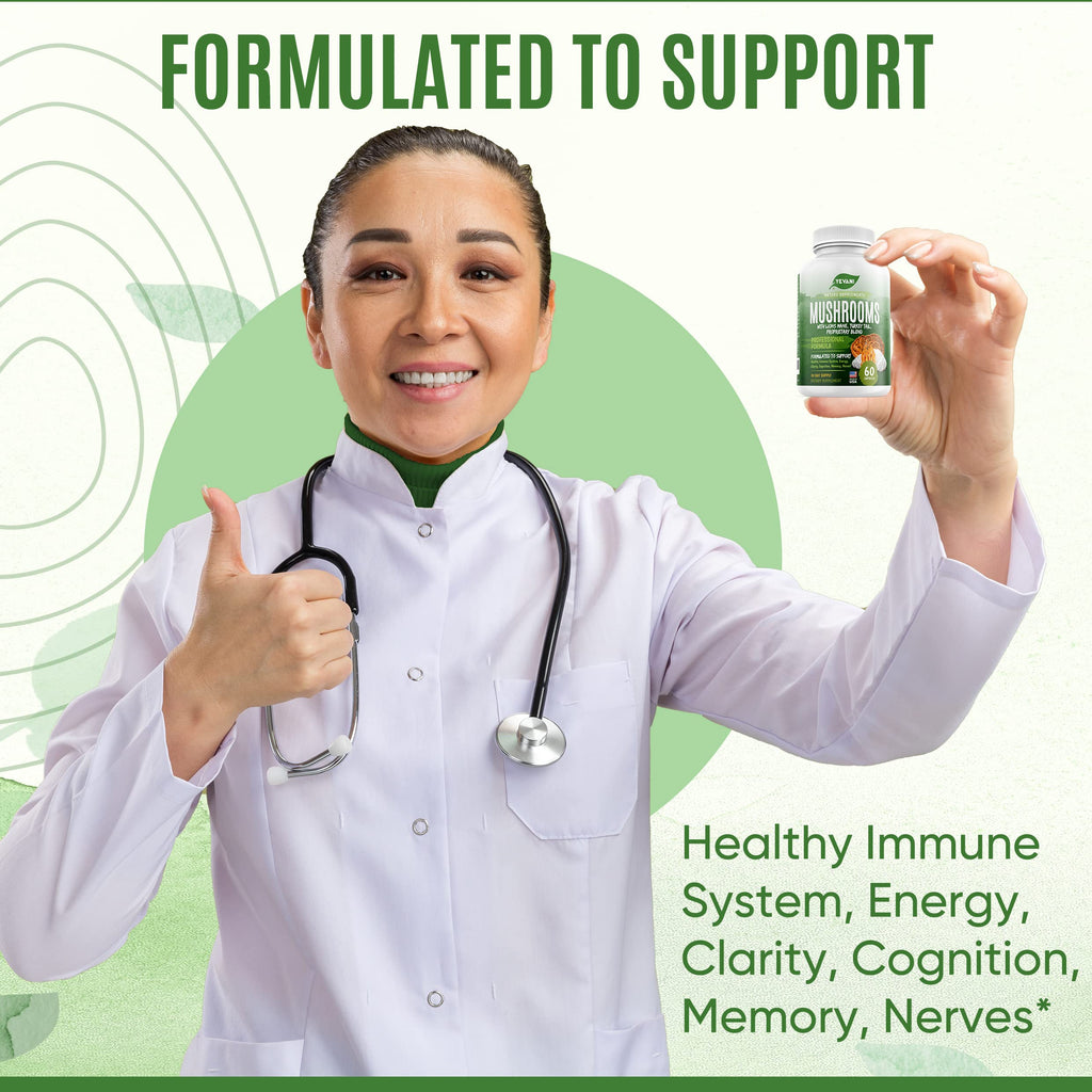 YEVANI Mushroom Supplement Immune Energy Clarity - 60 Capsules - image 4