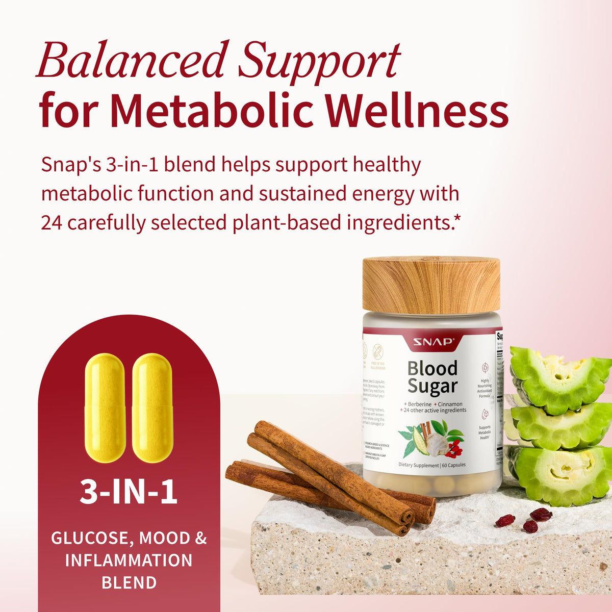 Snap Supplements Blood Sugar Blend - Support Healthy Blood Sugar