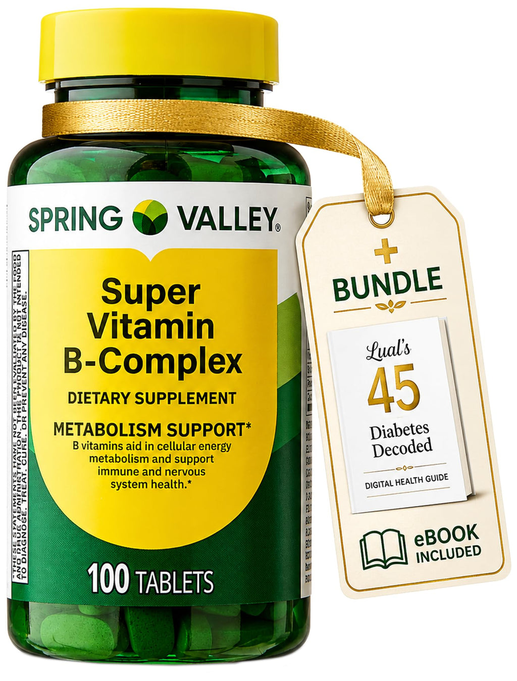 LUAL Spring Valley Super B Complex 100 Tablets Energy Support