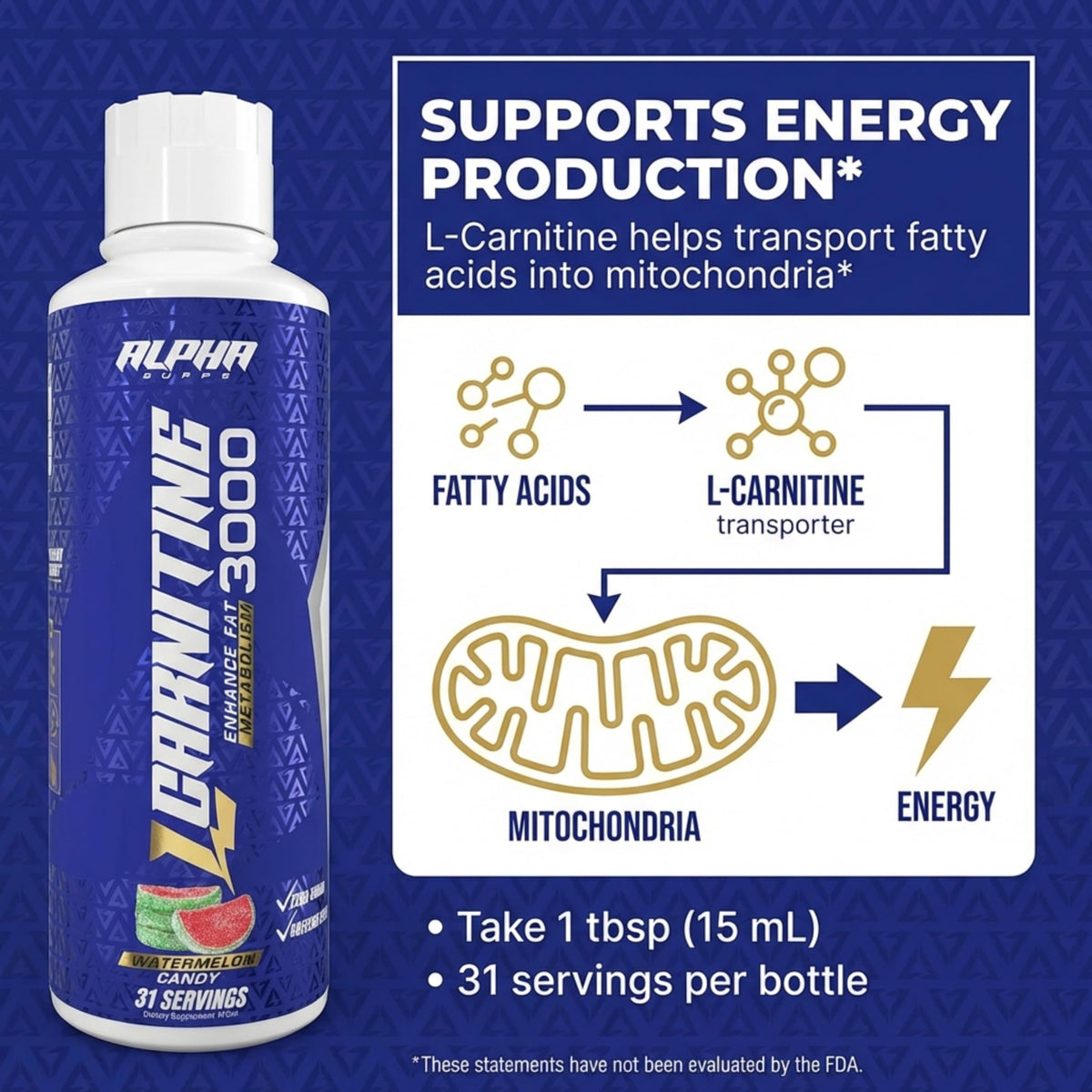 Alpha Supps - L-Carnitine 3000 mg Liquid