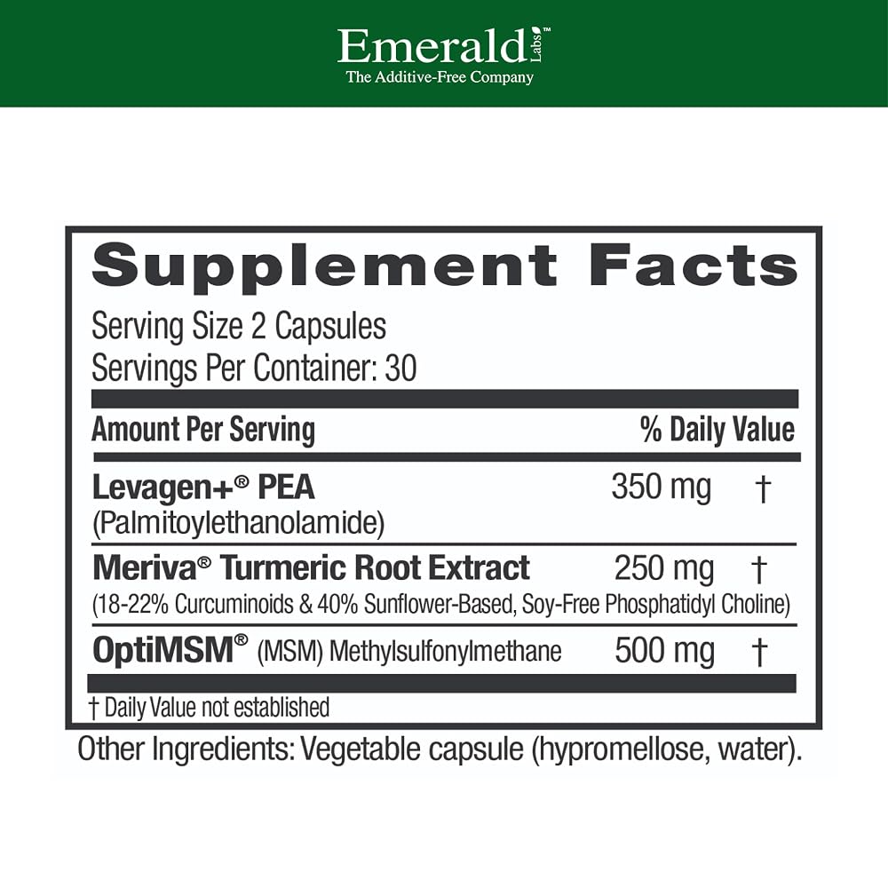 EMERALD LABS Pea Plus Joint Support - 60 Vegetable Capsules - image 2