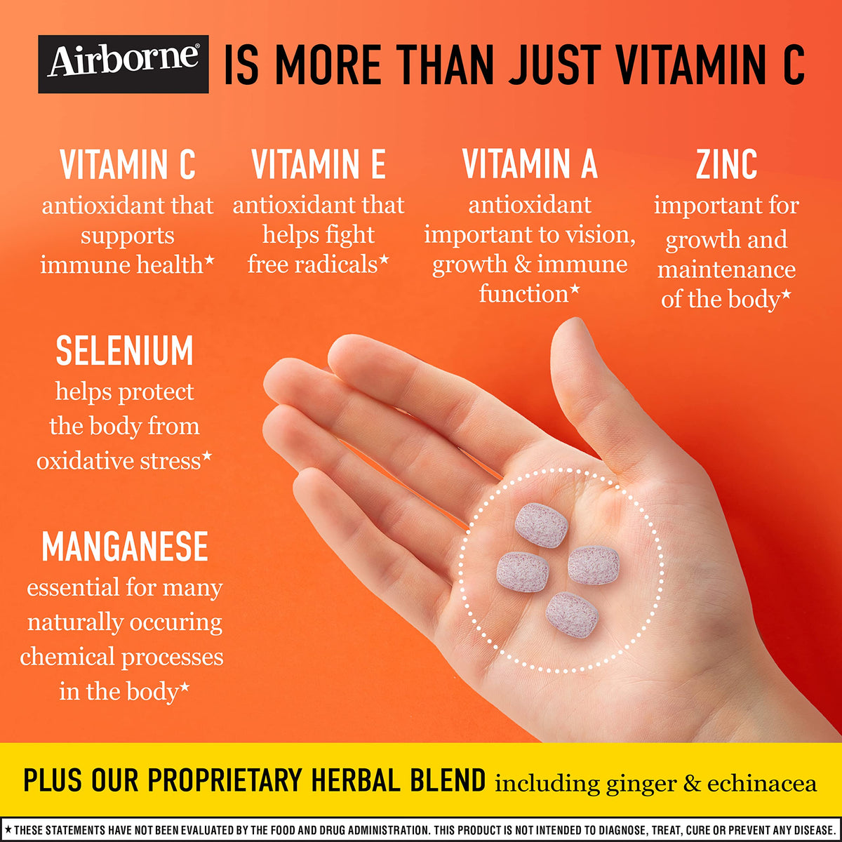 Airborne Elderberry + Zinc & Vitamin C Effervescent Tablets