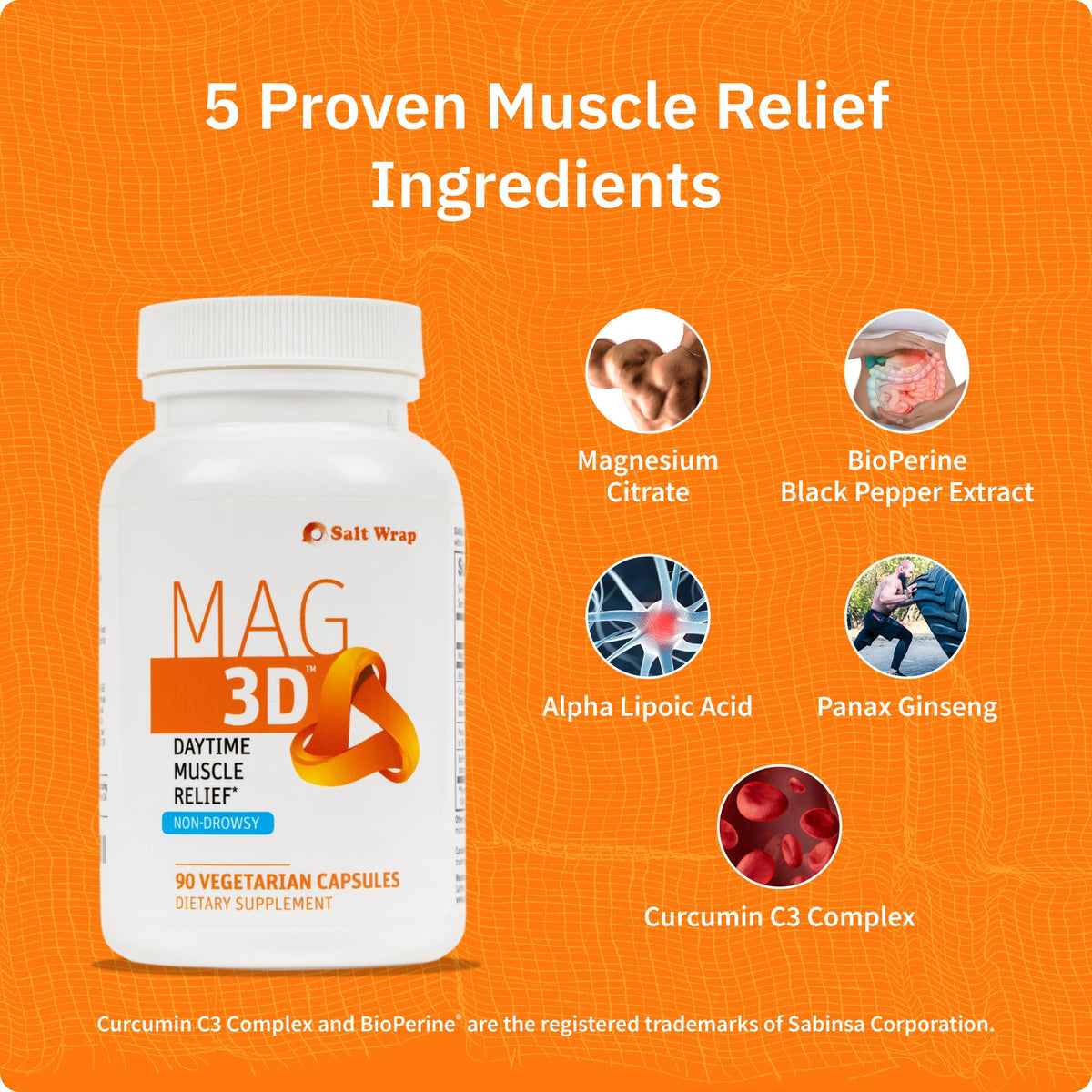 SaltWrap Mag 3D Daytime Non-Drowsy Leg Cramp Relief - 90 Capsules - image 4
