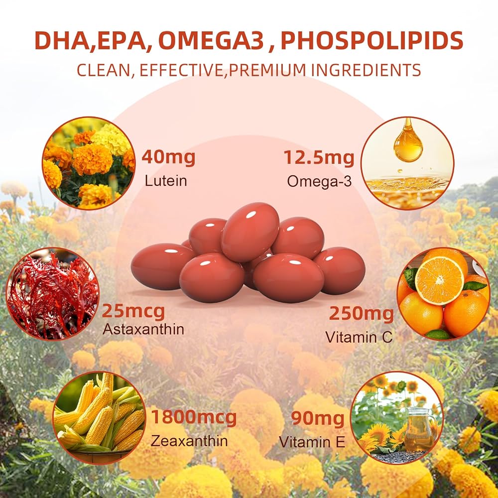 HEALOADING Lutein and Zeaxanthin Eye Vitamins - 180 Softgels - image 3