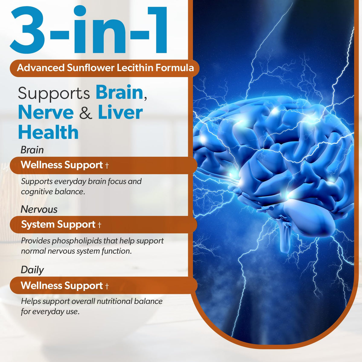 TRUEMED Organic Sunflower Lecithin 1200mg Brain Support - 100 Softgels - image 2