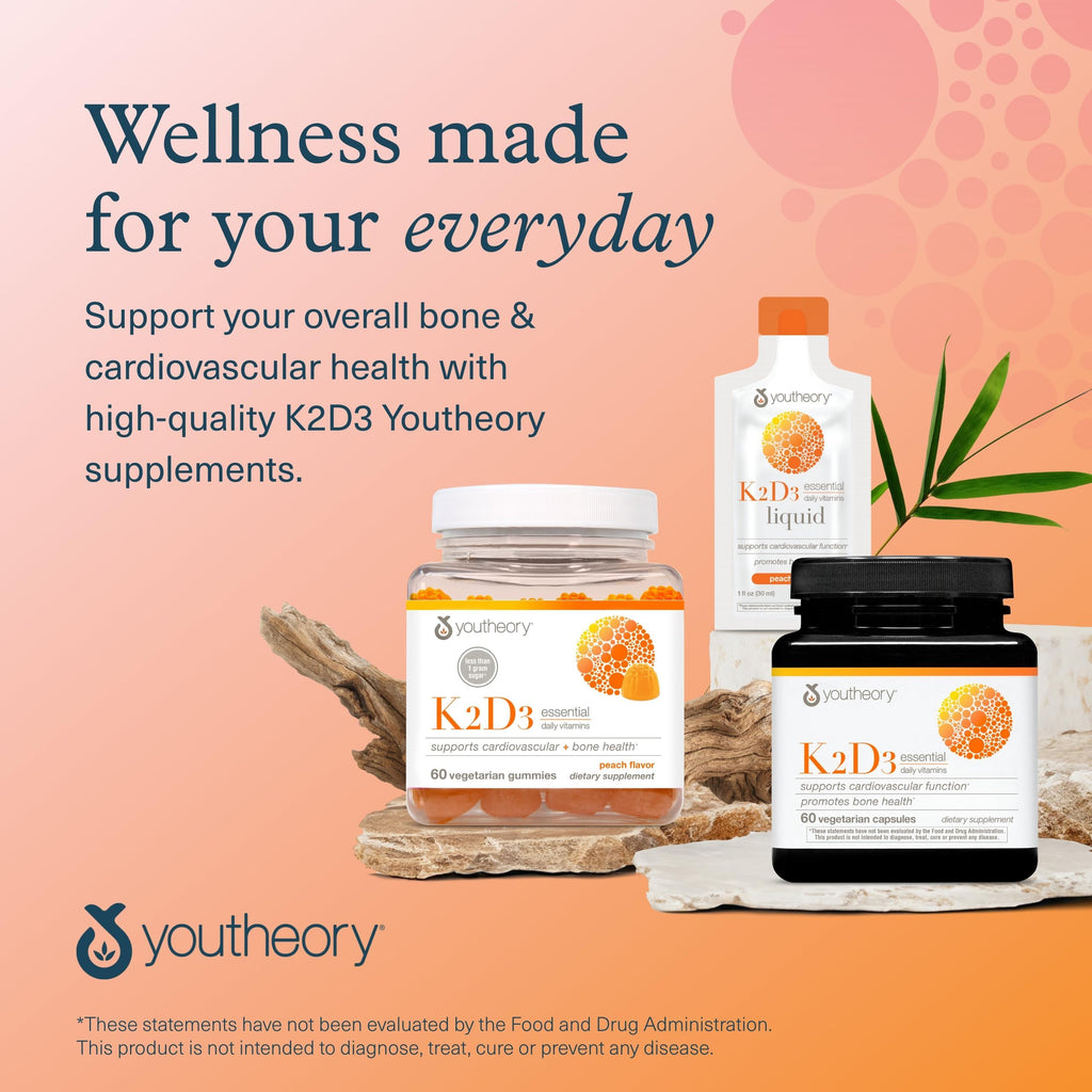 Youtheory K2D3 Liquid - Vitamin D3 & K2 Supplement for Bone