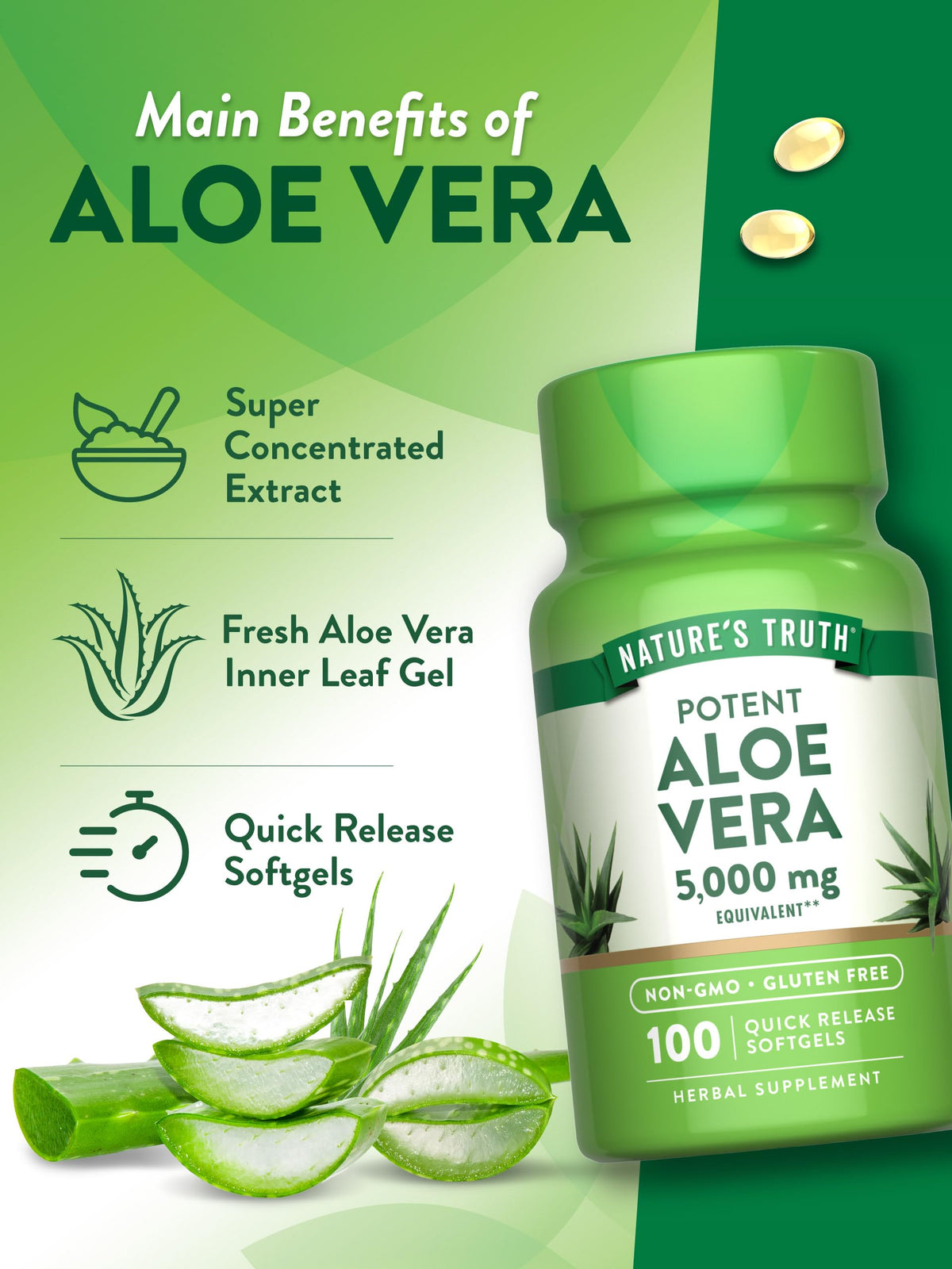 Nature's Truth Aloe Vera Softgels - 100 Count - image 5