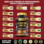Tenmido Mushroom Complex Supplement 13-in-1 - 120 Capsules - image 3