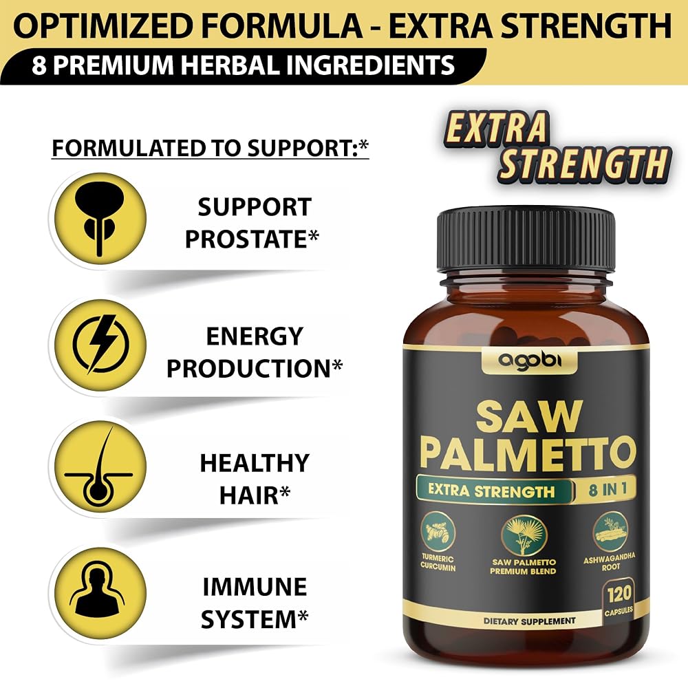 Agobi 8in1 Saw Palmetto Prostate Support - 120 Vegan Capsules - image 3