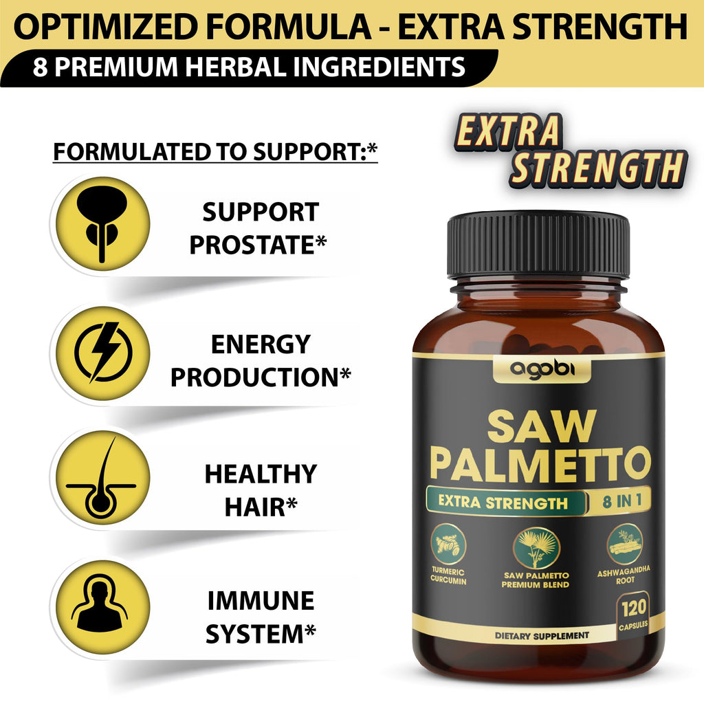 Agobi 8in1 Saw Palmetto Prostate Support - 120 Vegan Capsules - image 3