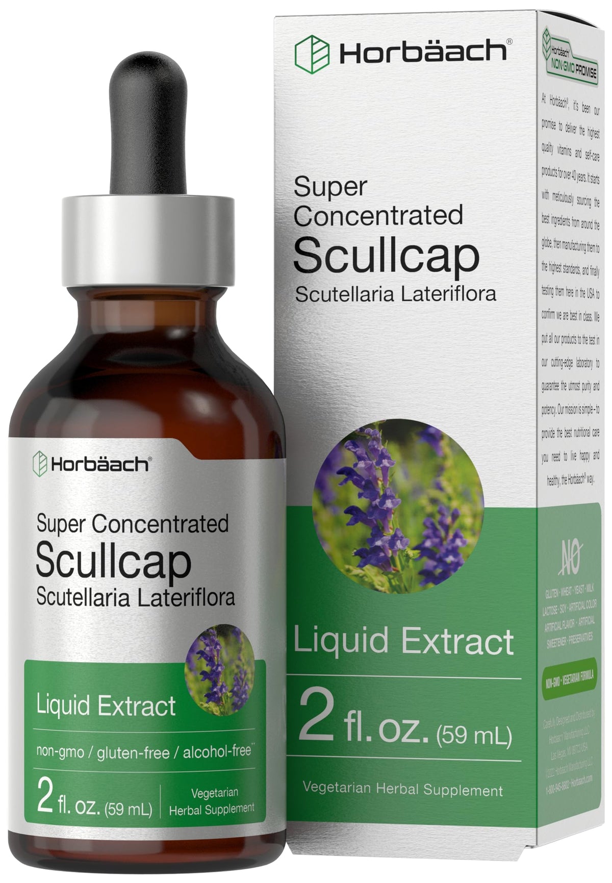 Horbäach Scullcap Herb Tincture Liquid Extract - 2 fl oz