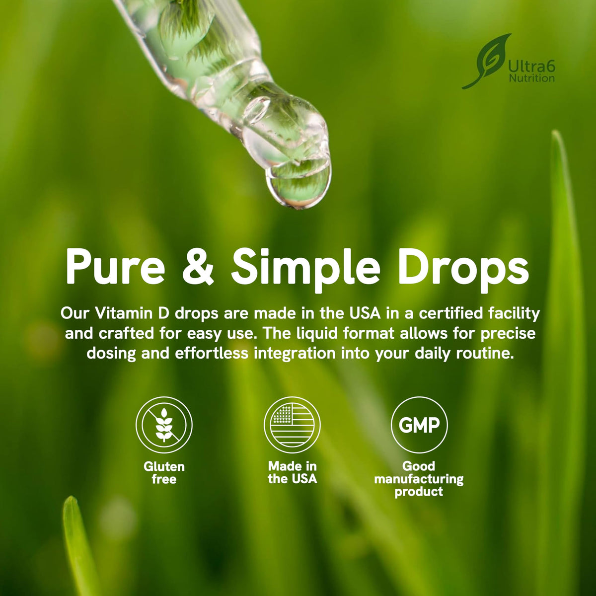 Ultra6 Nutrition Vitamin D3 and K2 Drops Liquid - 30 ml - image 4