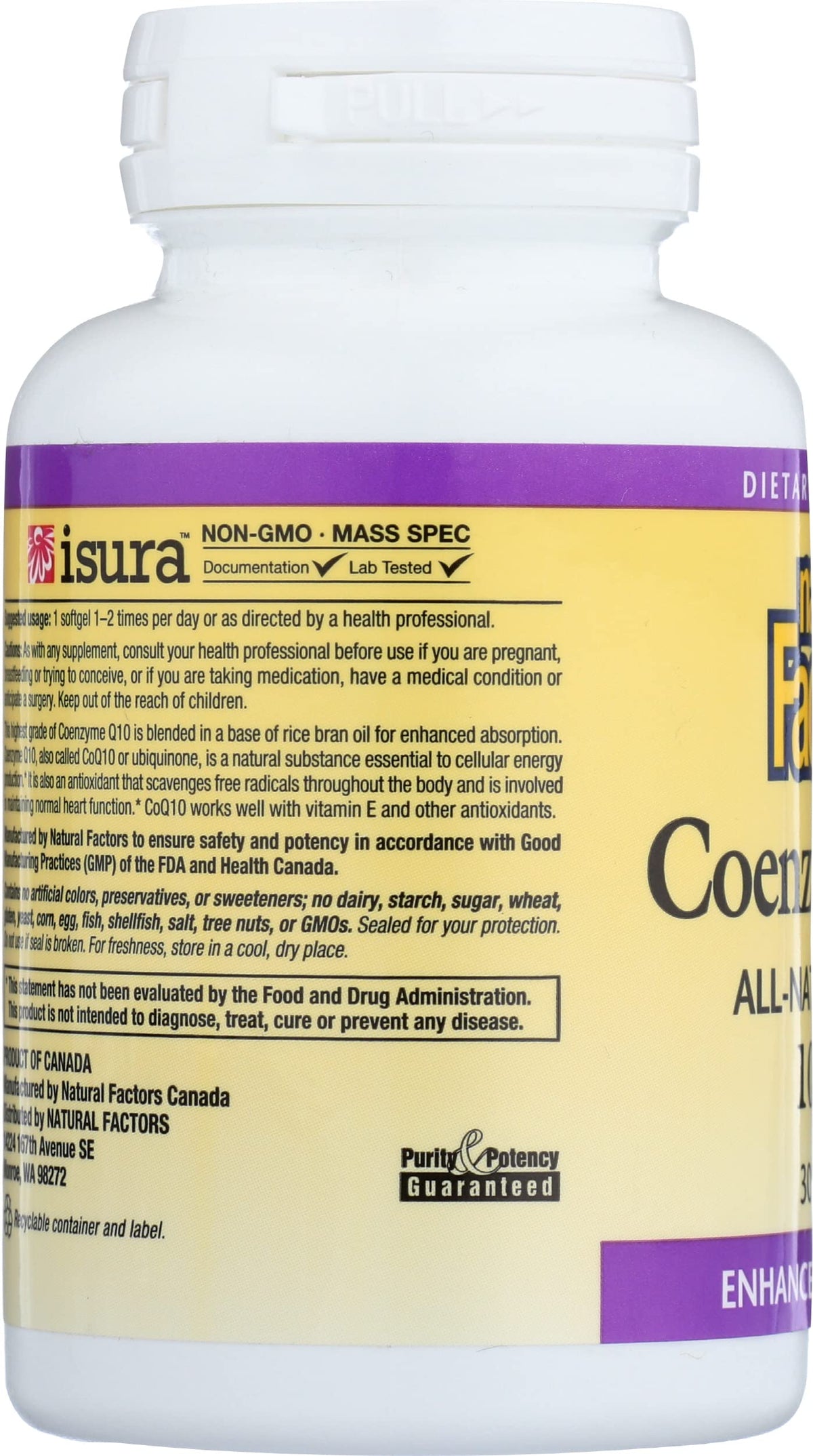 Natural Factors Coenzyme Q10 - Antioxidant Support Supplement