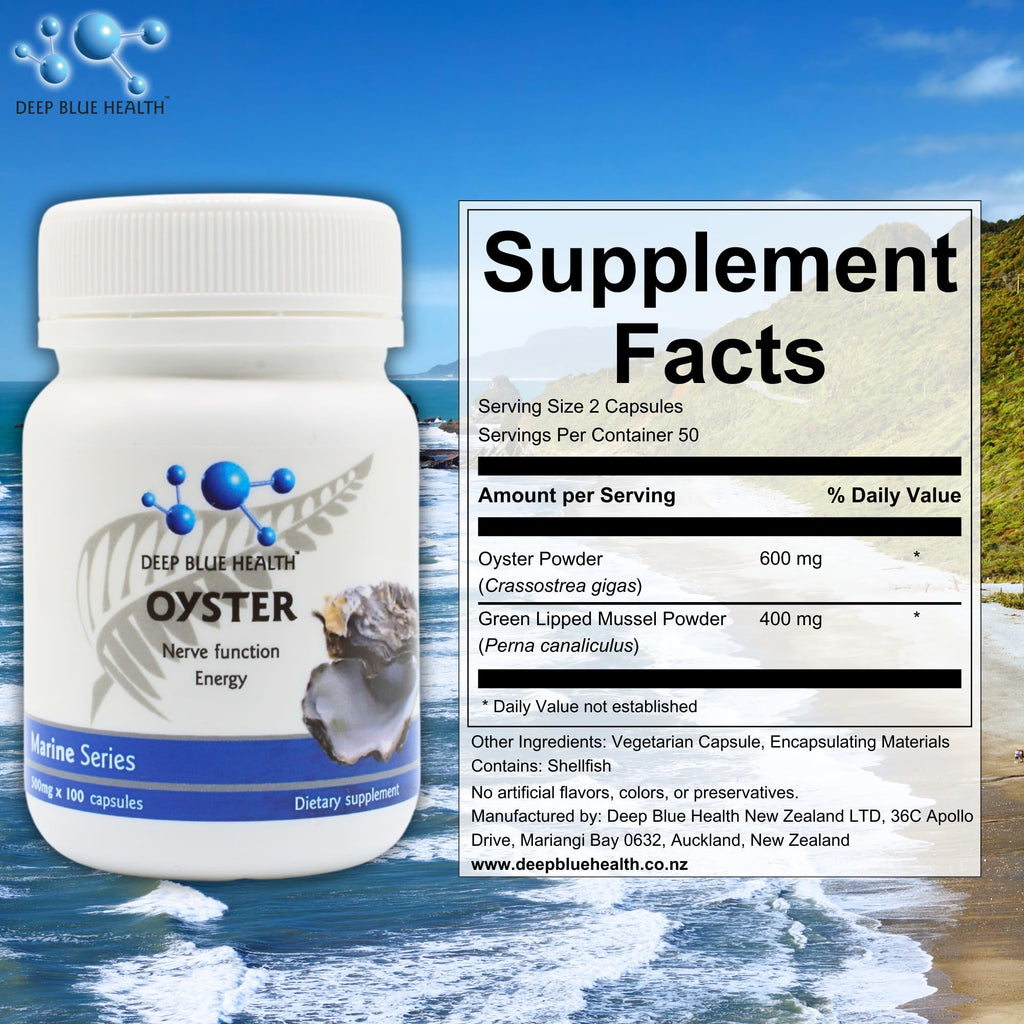 Deep Blue Health Oyster Extract Powder Zinc Supplement - 100 Capsules - image 4