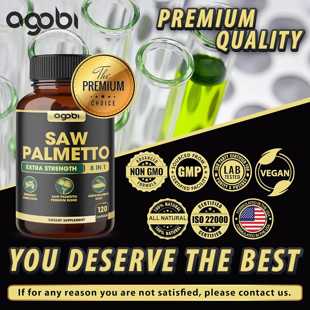 Agobi 8in1 Saw Palmetto Prostate Support - 120 Vegan Capsules - image 6