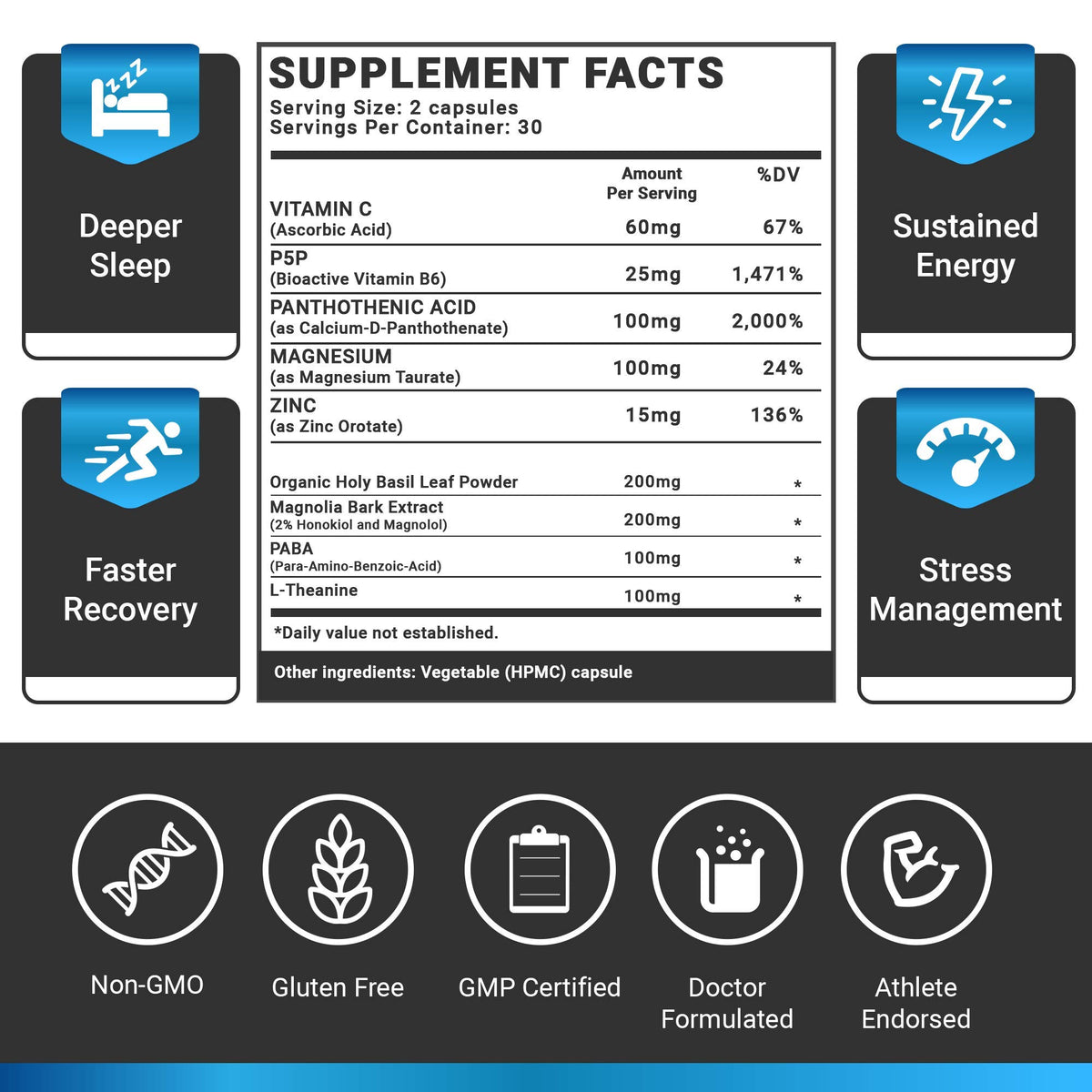 Dr. Stern Relax Adrenal Support Supplement for Sleep - 60 Capsules - image 2