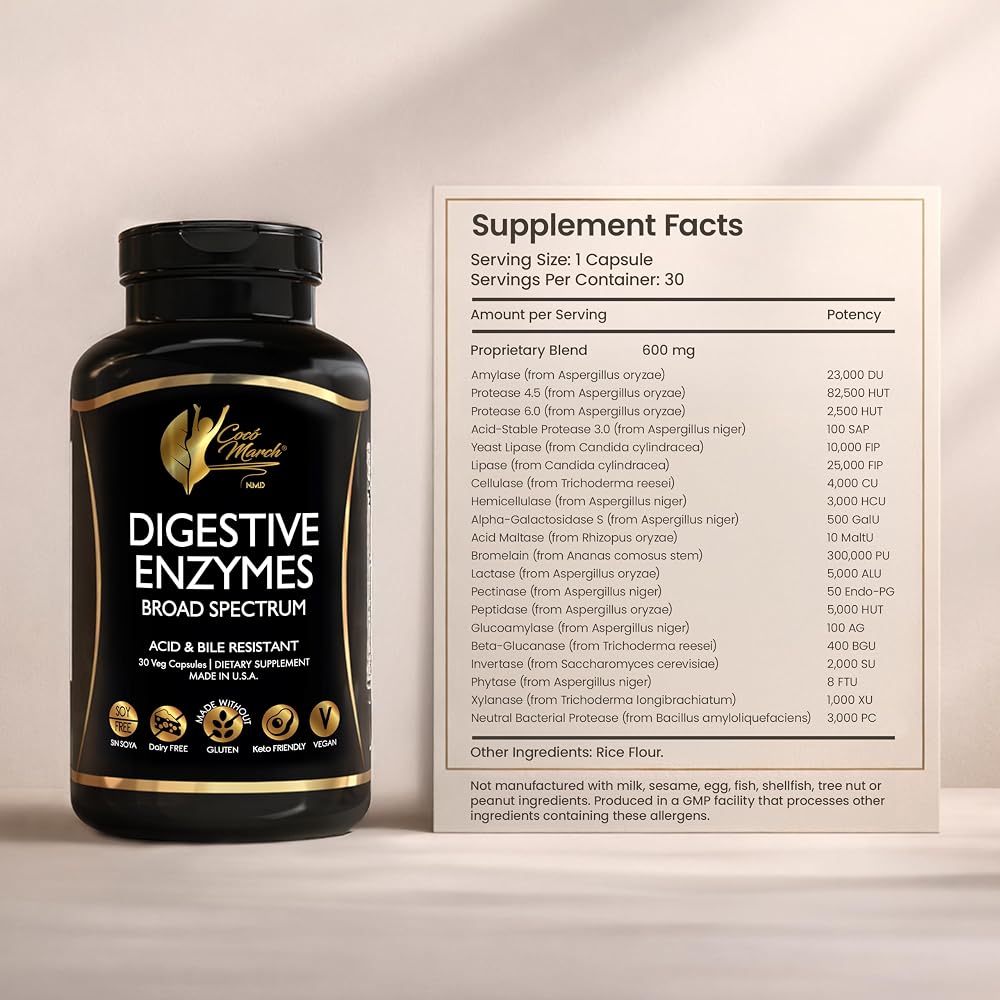 Cocó March N.M.D Digestive Enzymes 18 Blend - 30 Veg Capsules - image 8