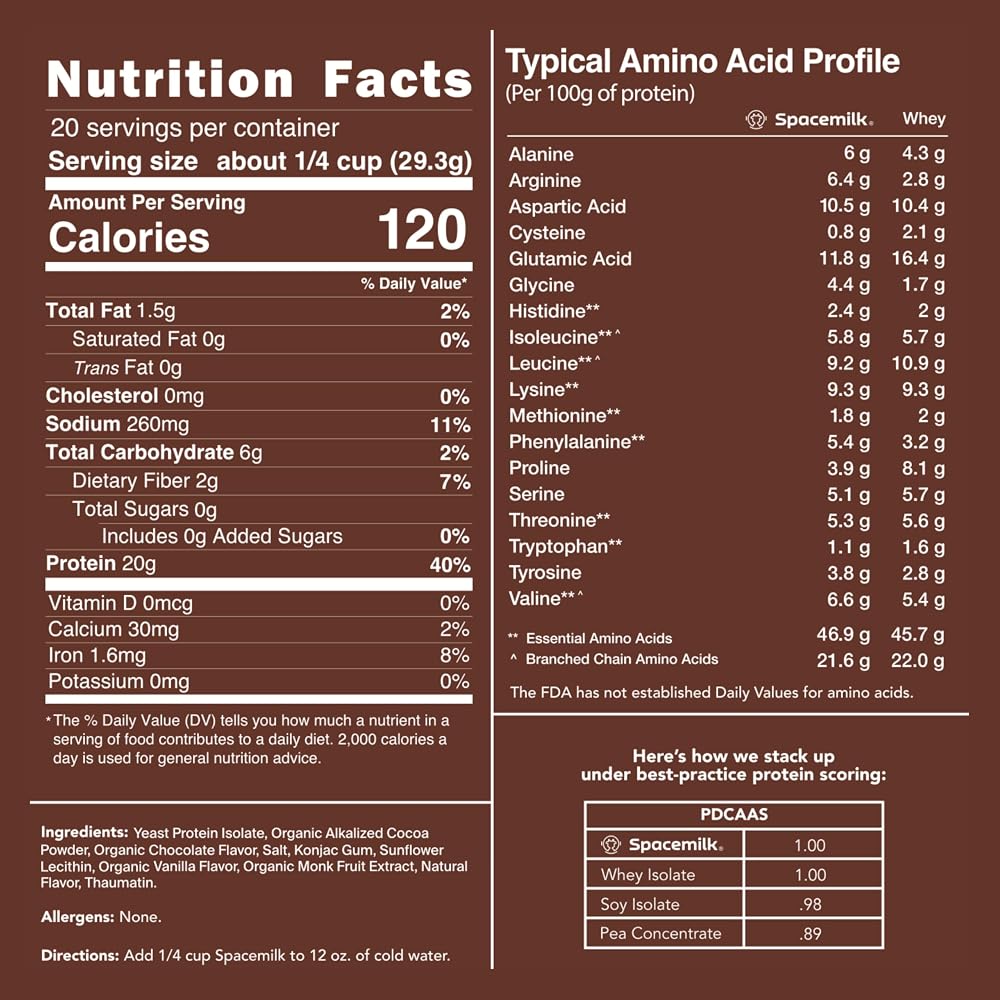 Spacemilk Chocolate Mousse Vegan Protein Powder - 20 Servings - image 3