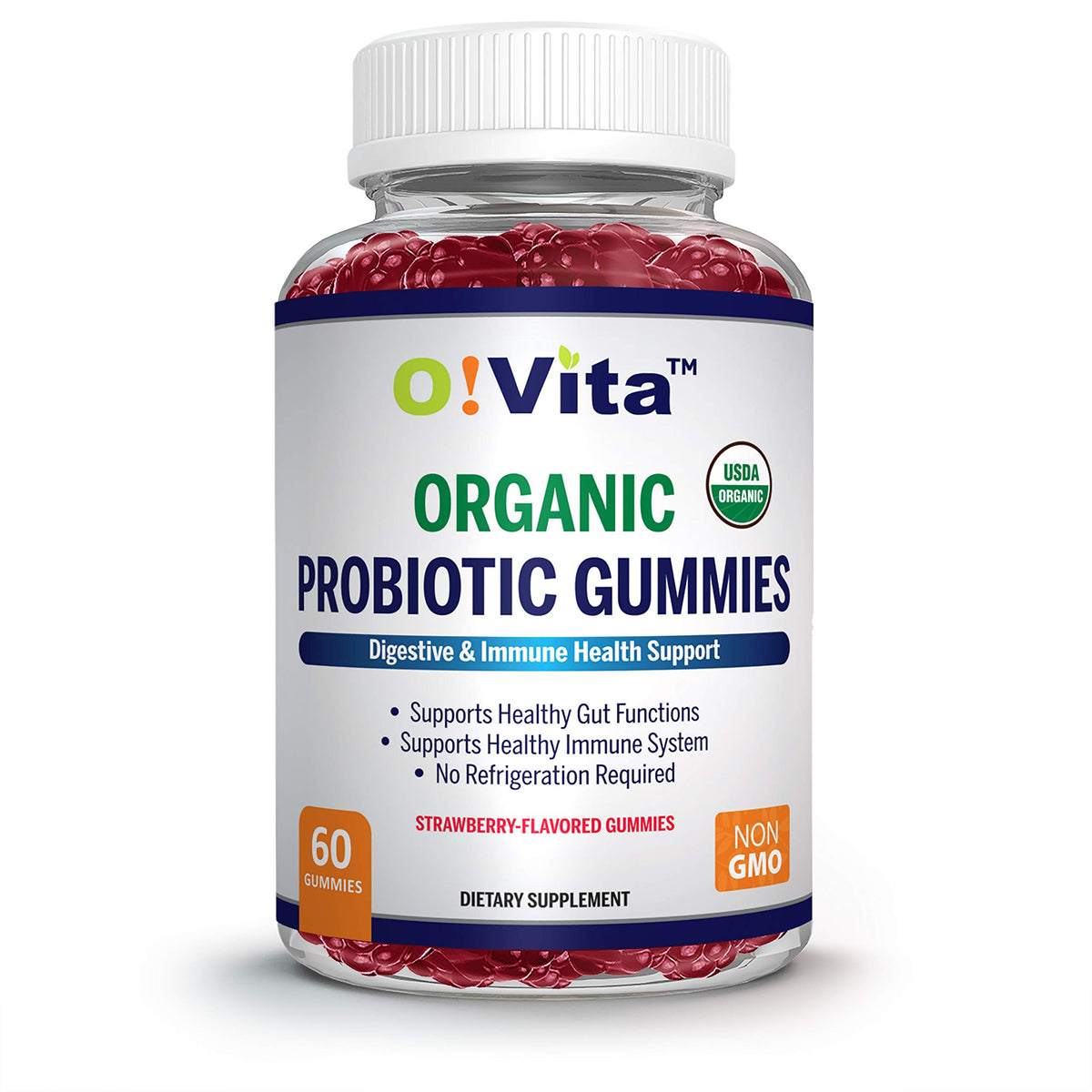 O!VITA Organic Probiotic Gummies 5 Billion CFU - 60 Gummies