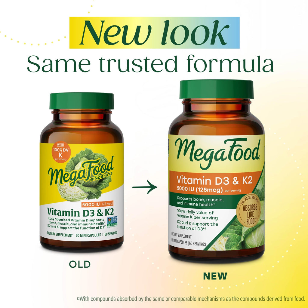 MegaFood Vitamin D3 5000 IU (125 mcg) - Vegetarian Supplements