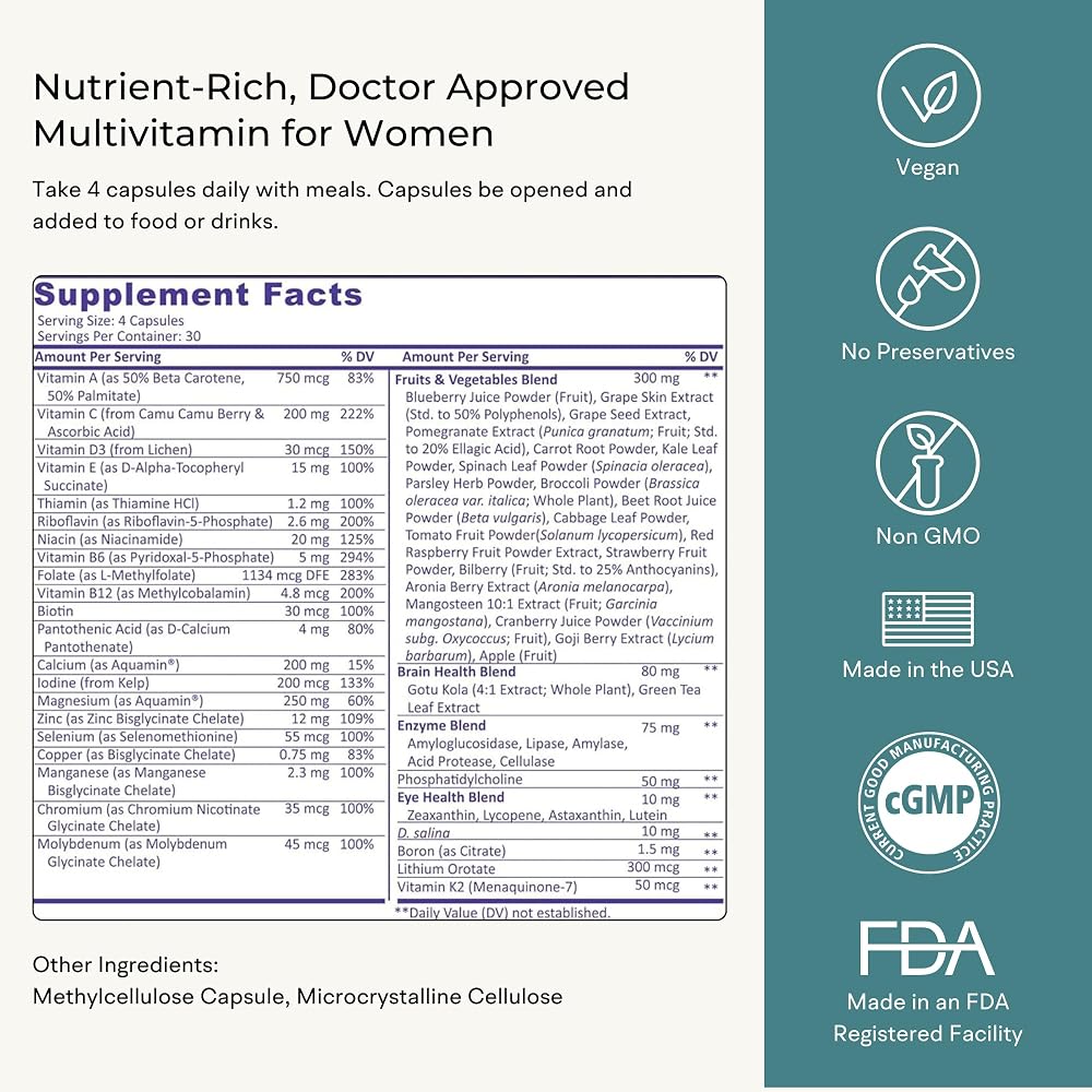 VitaminIQ Multivitamin (120 Vegetarian Capsules) Whole Food Vitamin - image 9