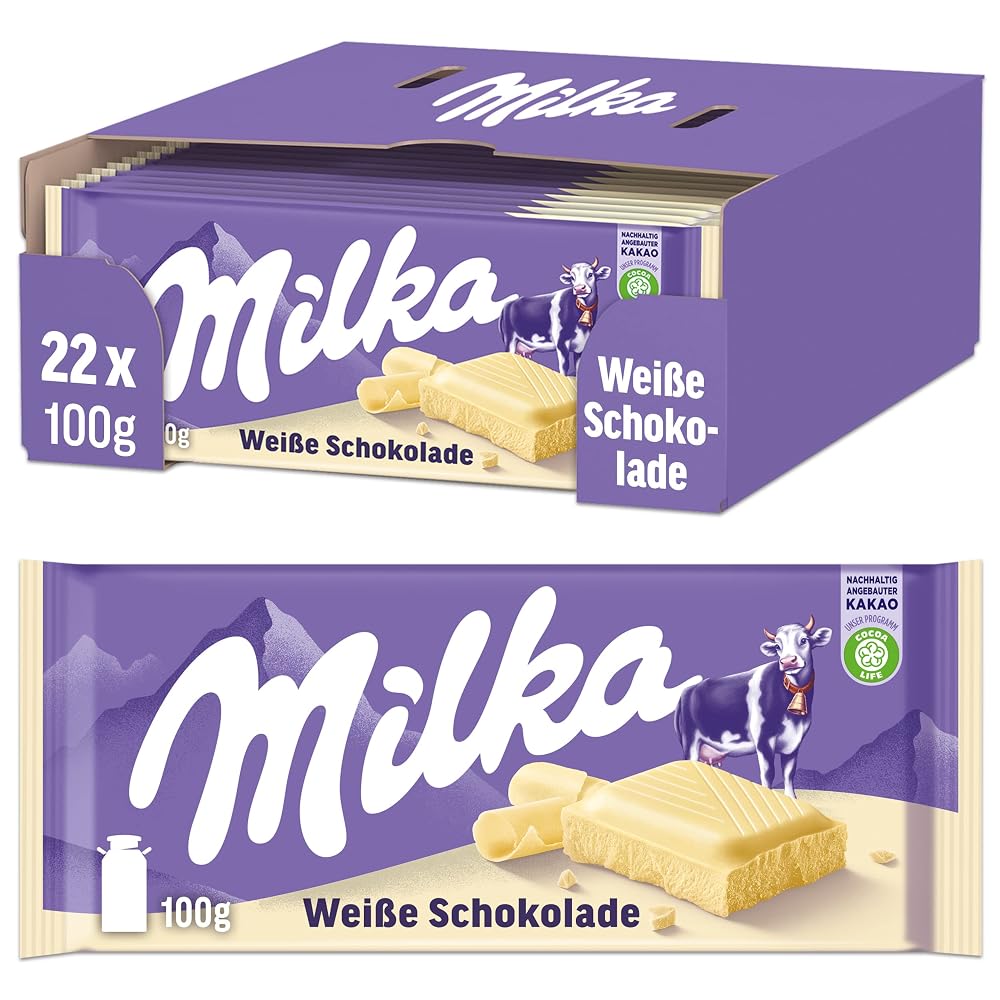 Milka White Chocolate Bar - Pack of 22