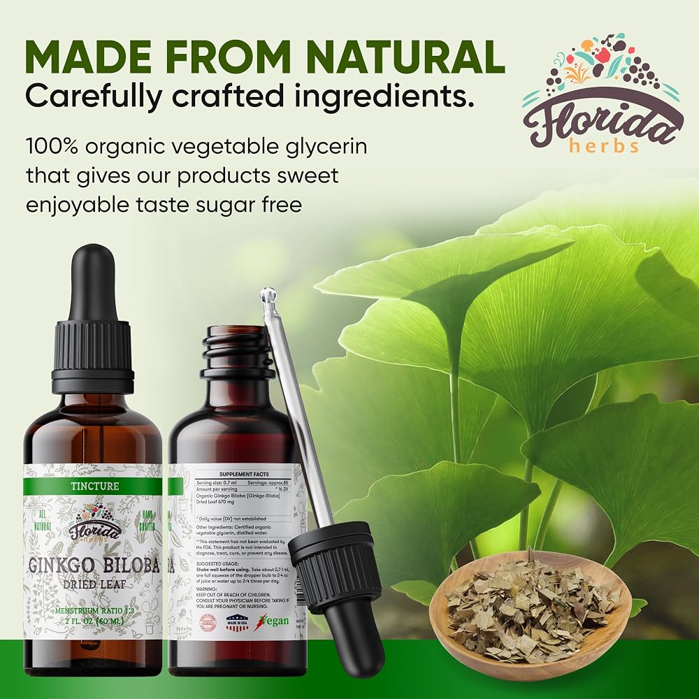 Florida Herbs Ginkgo Biloba Tincture Organic Extract - 2 Fl Oz - image 2