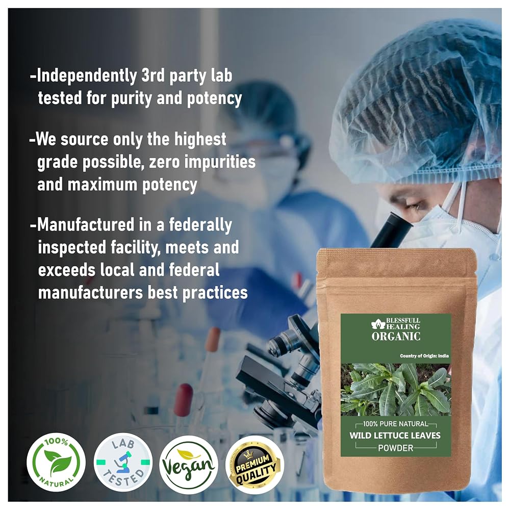 Blessfull Healing Organic Wild Lettuce Leaves Powder - 100g - image 3