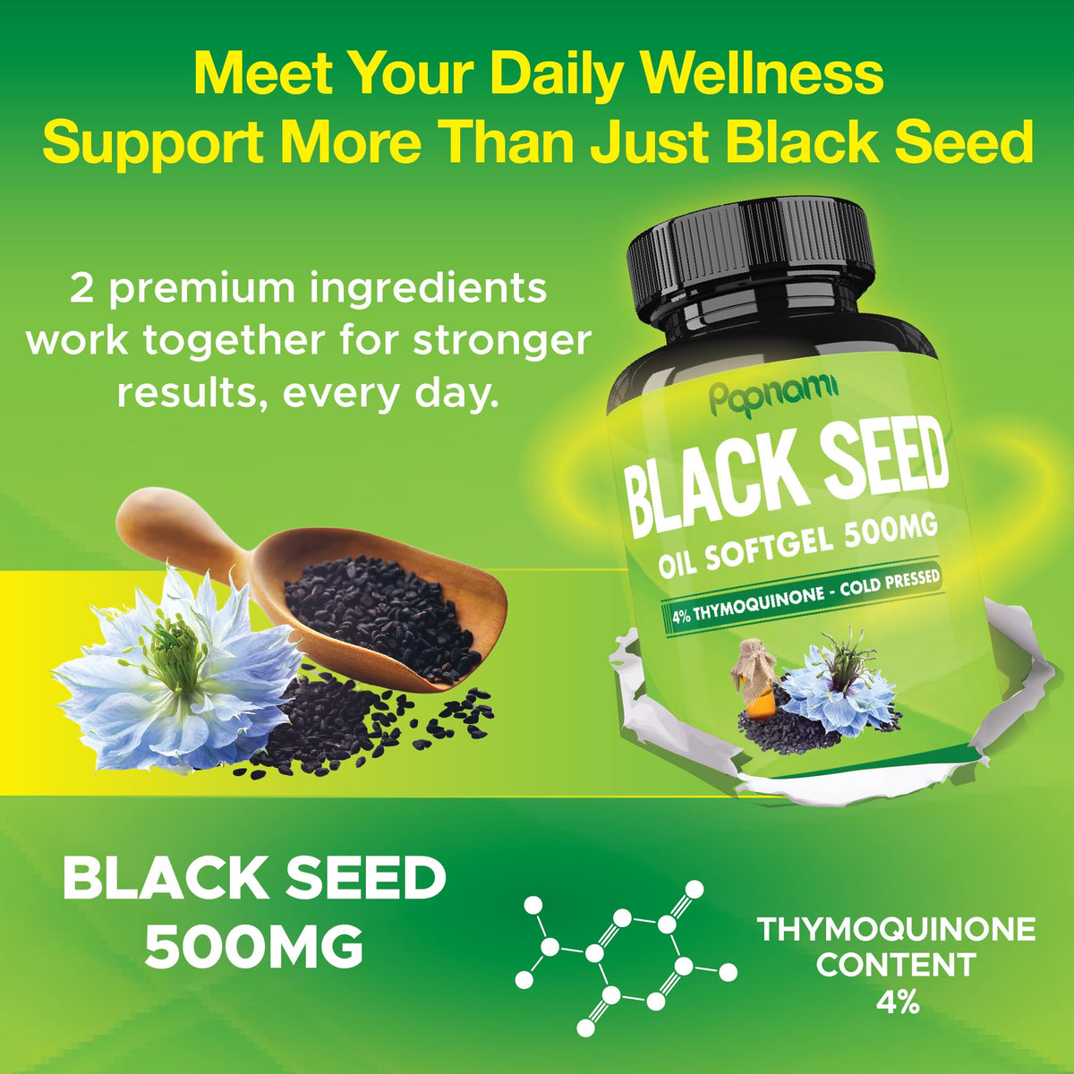 Papnami Black Seed Oil Softgels 500mg - 120 Capsules - image 4