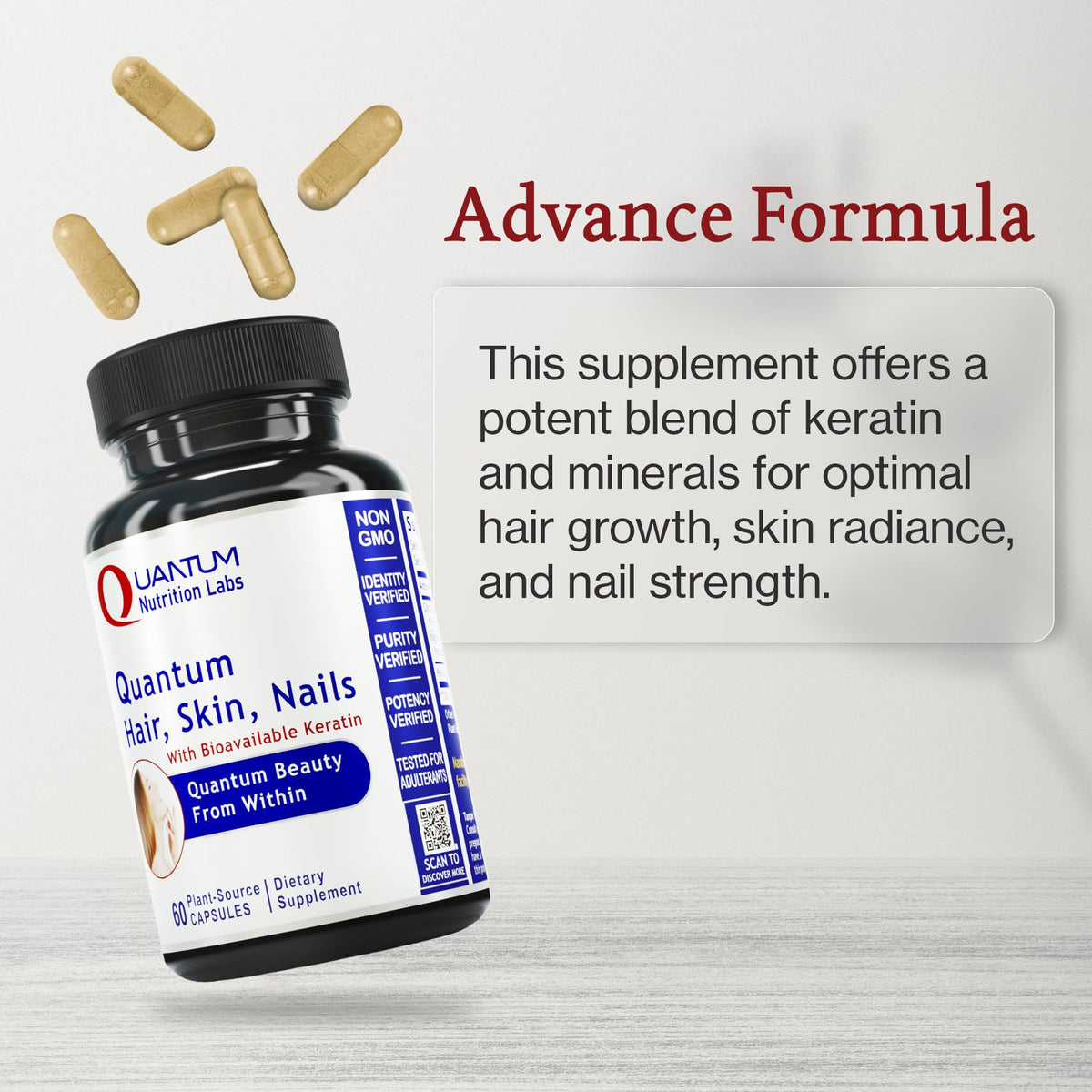 Quantum Nutrition Labs Hair Skin and Nails - 60 Vegetarian Capsules - image 5