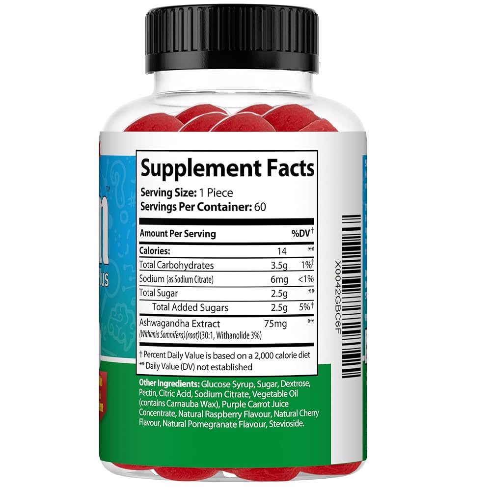 Ez-Focus Ashwagandha Gummies for Sleep & Focus - 60 Vegan Chews - image 3