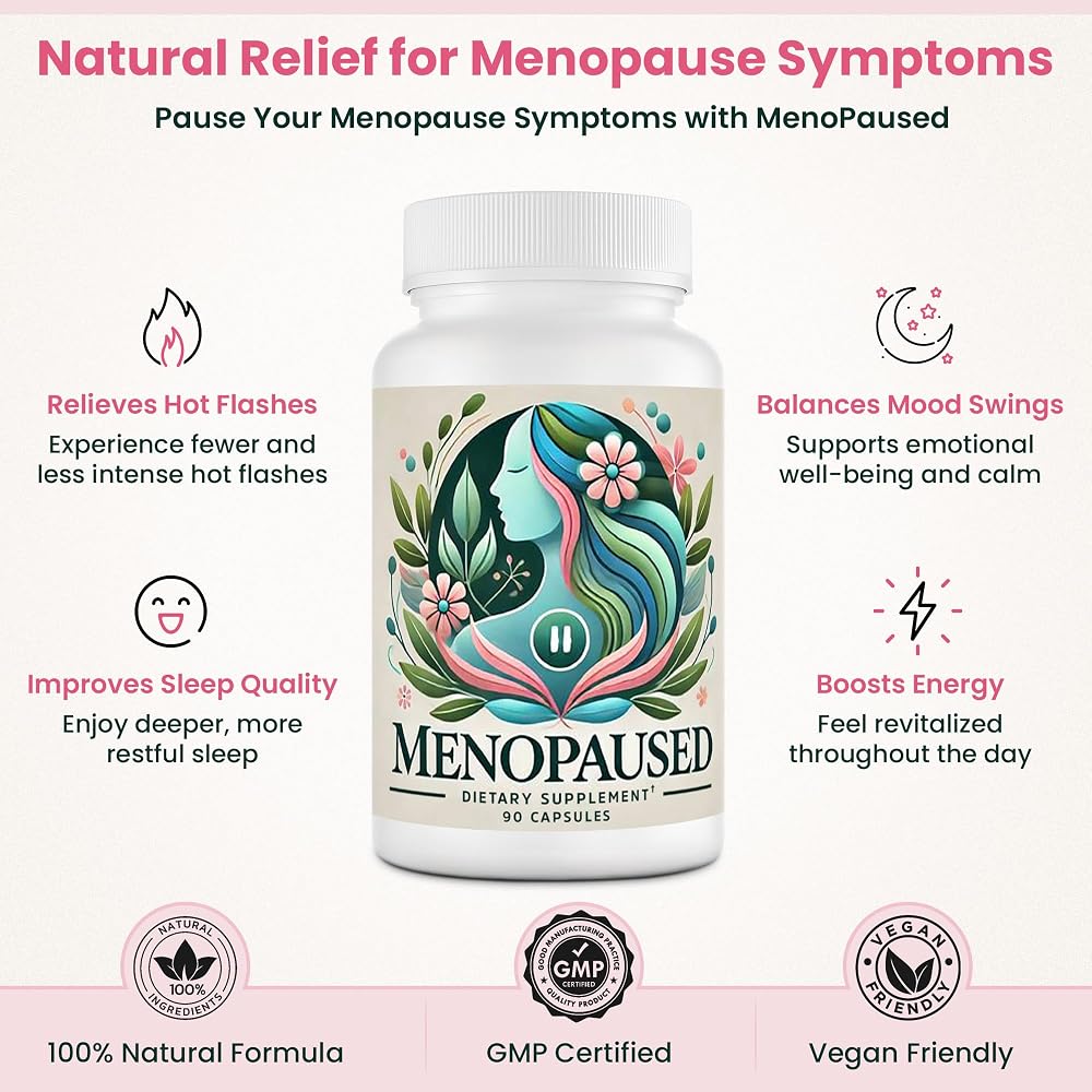 Menopaused Menopause Supplements for Women - 90 Capsules - image 2