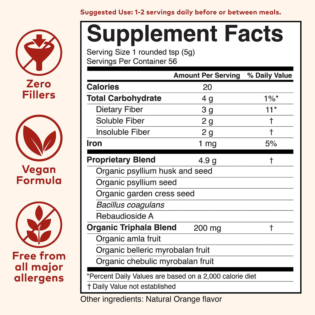 ORGANIC INDIA Psyllium Husk Pre & Probiotic Fiber