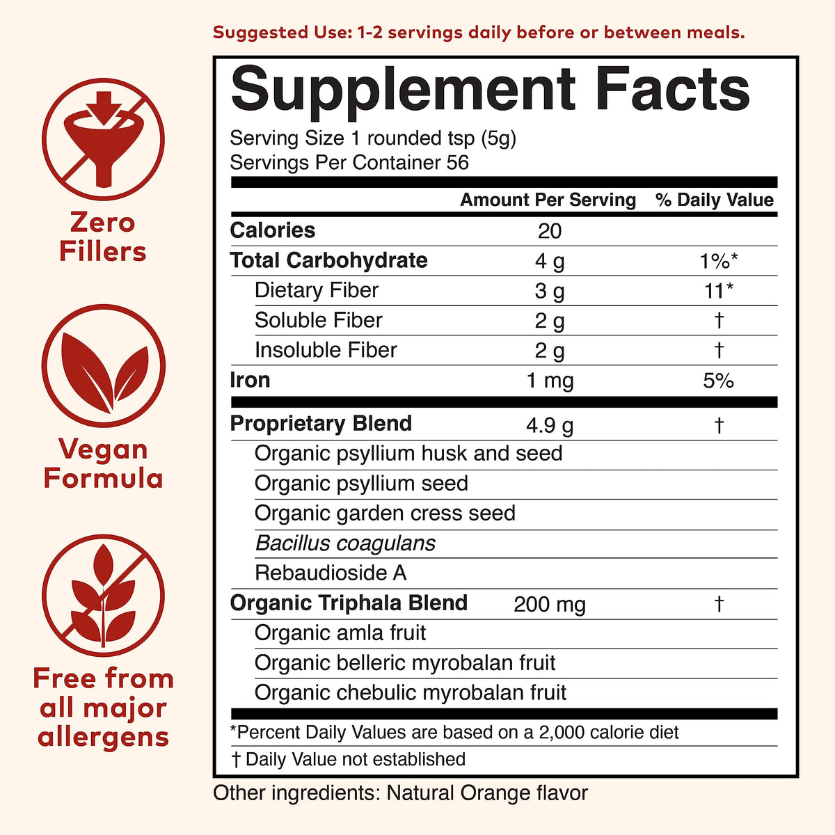 ORGANIC INDIA Psyllium Husk Pre & Probiotic Fiber