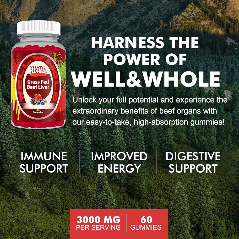 Well&Whole Grass Fed Beef Liver Gummies