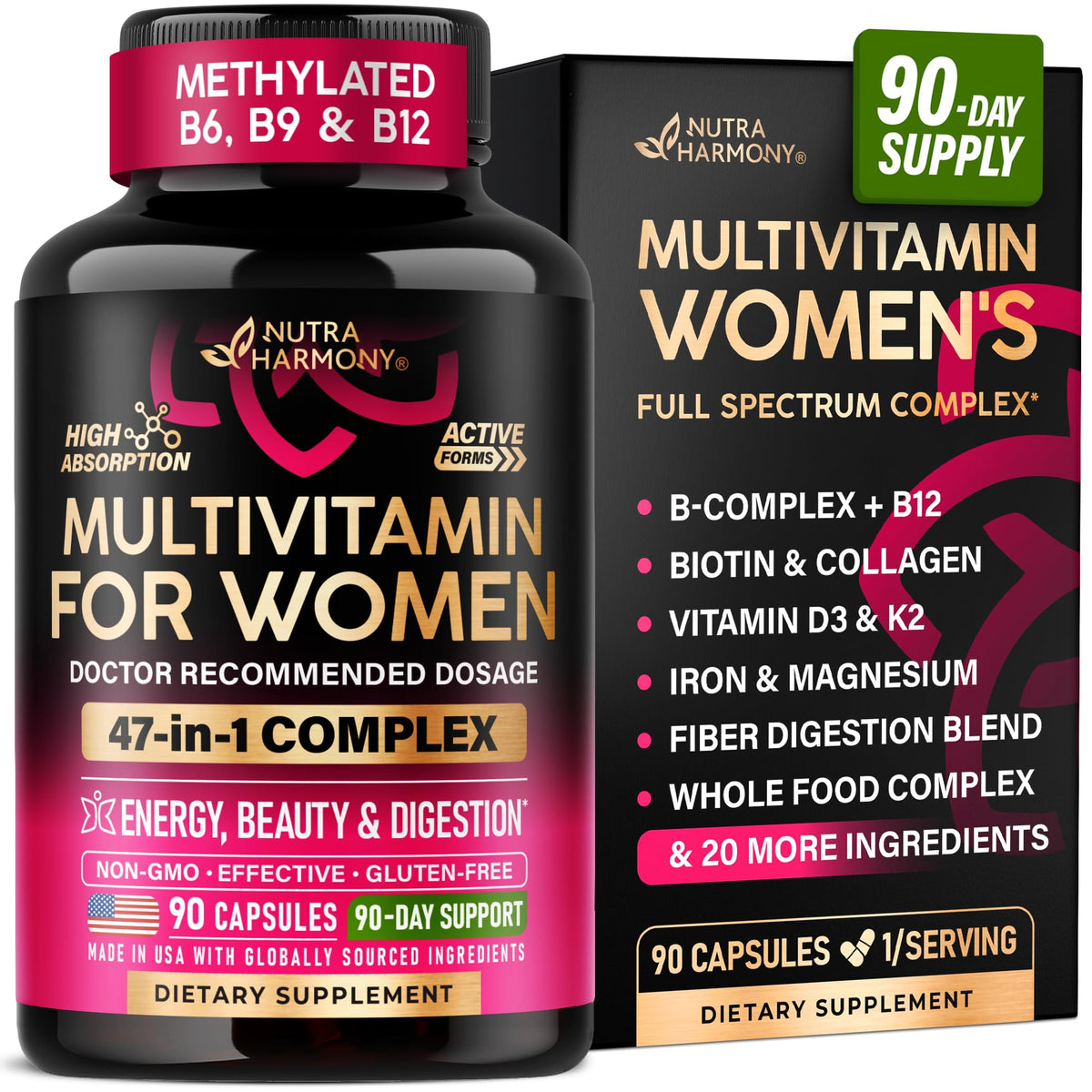 NUTRAHARMONY Multivitamin for Women 47-in-1 - 90 Capsules